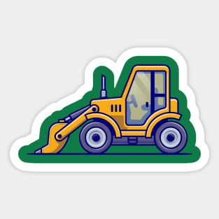 Tractor Vehicle Cartoon Illustration Sticker